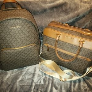 Michael Kors large brown backpack and weekender bags